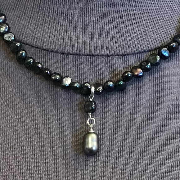 Princess Bride Buttercup Natural Black Pearl Drop Necklace, Handmade Replica - Picture 8 of 16